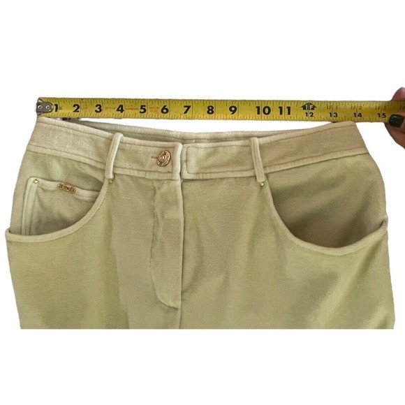 St. John Sport by Marie Gray Size 4 Velour Velvet Spring Green Pants Vintage - Picture 7 of 15